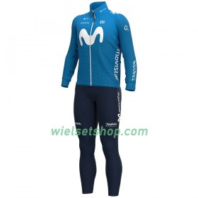 Fietskleding (Fietsshirt Lange Mouw + Lange Koersbroek) 2020 Movistar Team N001